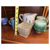 Assorted Art Pottery Mugs Pitcher Planter Mixed Ceramic Lot