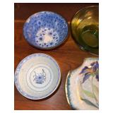 Lot of Assorted Blue White Porcelain Bowls & Art Pottery Plate