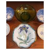 Lot of Assorted Blue White Porcelain Bowls & Art Pottery Plate