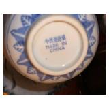 Lot of Assorted Blue White Porcelain Bowls & Art Pottery Plate