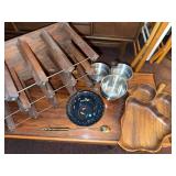 Mid Century Modern Barware Decor Lot Wine Rack Acorn Serving Dish