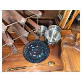 Mid Century Modern Barware Decor Lot Wine Rack Acorn Serving Dish