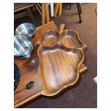 Mid Century Modern Barware Decor Lot Wine Rack Acorn Serving Dish