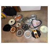 Lot of Assorted Vintage Bundt Tube Cake Pans Copper Glass Bakeware