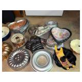Lot of Assorted Vintage Bundt Tube Cake Pans Copper Glass Bakeware