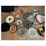 Lot of Assorted Vintage Bundt Tube Cake Pans Copper Glass Bakeware