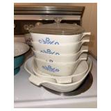 Corning Ware Blue Cornflower Casseroles & Enamel Colander Kitchen Lot