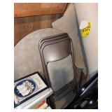 Round Folding Card Table with 4 Matching Padded Chairs Set