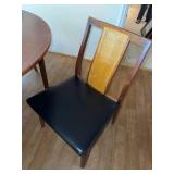 Mid Century Modern Wood Dining Table & 4 Cane Back Chairs Set