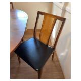 Mid Century Modern Wood Dining Table & 4 Cane Back Chairs Set