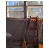 Lot of Assorted Yard & Garden Tools Step Ladder Snow Shovels Rakes