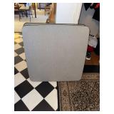 Pair of Vintage Square Folding Card Tables Gray Woodgrain Tops