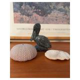Lot of Assorted Coastal Decor Stone Pelican Coral Sea Urchin