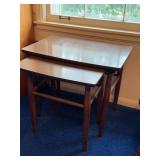 Vintage Mid Century Modern Wooden Nesting End Tables Set of 2