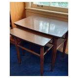Vintage Mid Century Modern Wooden Nesting End Tables Set of 2