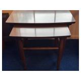 Vintage Mid Century Modern Wooden Nesting End Tables Set of 2