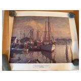 Emile Gruppe Gloucester Harbor at Eventide Maritime Art Print Poster