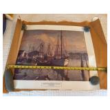 Emile Gruppe Gloucester Harbor at Eventide Maritime Art Print Poster