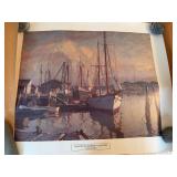 Emile Gruppe Gloucester Harbor at Eventide Maritime Art Print Poster