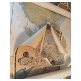 Vintage Minnesota Map Prints & Ipswich Bay Gloucester Harbor Chart Lot