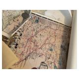 Vintage Minnesota Map Prints & Ipswich Bay Gloucester Harbor Chart Lot