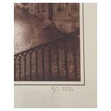 Signed Framed Sepia Street Scene Art Photograph Matted Print