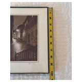 Signed Framed Sepia Street Scene Art Photograph Matted Print