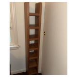Mid Century Style Wood CD Media Storage Tower Shelf 52in x 8in