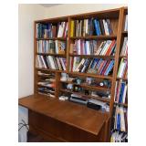 Mid Century Modern Teak Secretary Bookcase Cabinet Desk - Contents not included