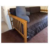Mission Style Twin Daybed with Trundle Bed 84 x 42 Wood Frame