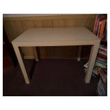 Mid Century Modern White Parsons Writing Desk Console Table Approx 40 x 24 x 28