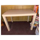 Mid Century Modern White Parsons Writing Desk Console Table Approx 40 x 24 x 28