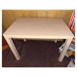 Mid Century Modern White Parsons Writing Desk Console Table Approx 40 x 24 x 28