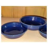 Fiesta Cobalt Blue Ceramic Bowls Set of 3 HLC USA Dinnerware
