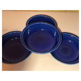 Fiesta Cobalt Blue Ceramic Bowls Set of 3 HLC USA Dinnerware