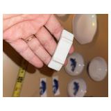 Asian Porcelain Koi Dish Assortment with Tile & Scenic Paper Ephemera