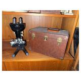 Reichert Austria Binocular Compound Microscope Set With Case