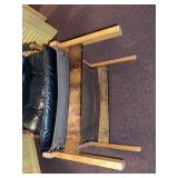 Scandinavian Mid Century Modern Hunter Lounge Chair & Ottoman Black Leather Oak Frame