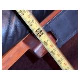 Vintage Scandinavian Modern Hunter MCM Leather Sling Lounge Chair Wood Frame