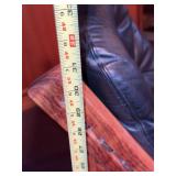 Vintage Scandinavian Modern Hunter MCM Leather Sling Lounge Chair Wood Frame