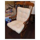 Vintage Colonial Style Wooden Rocking Chair w Nautical Stencil Decor