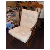 Vintage Colonial Style Wooden Rocking Chair w Nautical Stencil Decor