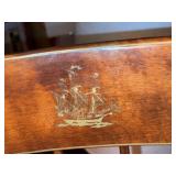 Vintage Colonial Style Wooden Rocking Chair w Nautical Stencil Decor
