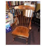 Vintage Colonial Style Wooden Rocking Chair w Nautical Stencil Decor