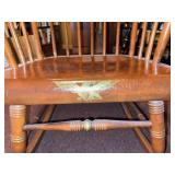 Vintage Colonial Style Wooden Rocking Chair w Nautical Stencil Decor