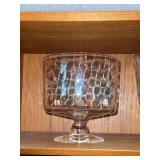 Pair of Vintage Smoked Glass Pedestal Trifle Compote Bowls Candy Dishes