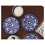 Dansk Blue White Stoneware Plates Bowls & Napkins Mixed Set