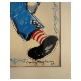 Raggedy Ann & Raggedy Andy - Signed Artwork Judy Hagstrom 1968 Framed Pair