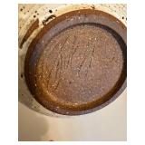Speckled Ceramic Serving Bowl With Abstract Glaze