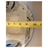 Speckled Ceramic Serving Bowl With Abstract Glaze